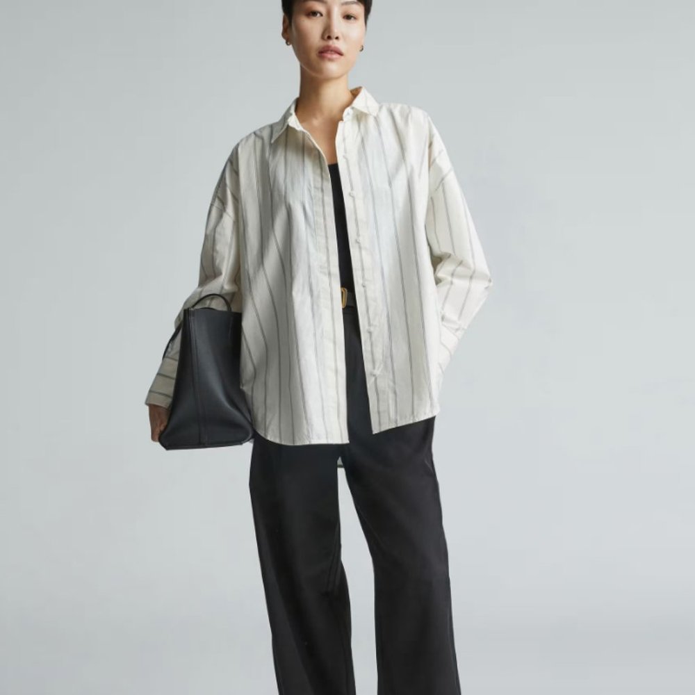 Everlane The Oversized Poplin Button Down Shirt - Picture 1 of 14